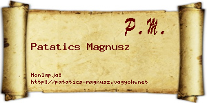 Patatics Magnusz névjegykártya